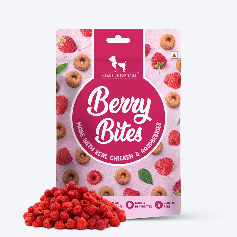 HUFT Berry Bites – Chicken & Raspberries Treats For Dogs – 140 g