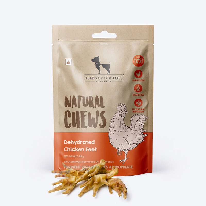 HUFT Natural Chews – Dehydrated Chicken Feet – 80 g – 8 Pcs