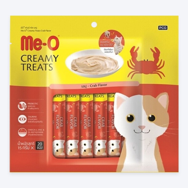 Me-O Creamy Cat Treats – Crab – Pack of 20 (20 x 15 g)