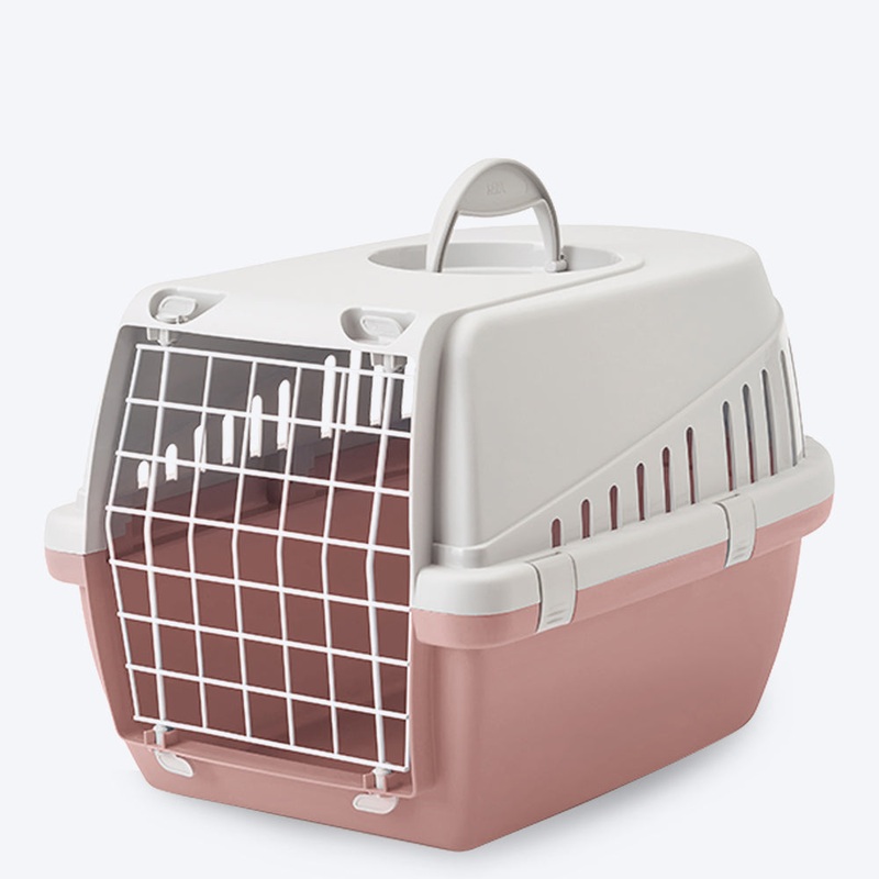 Savic Trotter 1 – Dog & Cat Carrier – Light Grey Ash Rose – 19 x 13 x 12 inch – Holds up to 5 kg