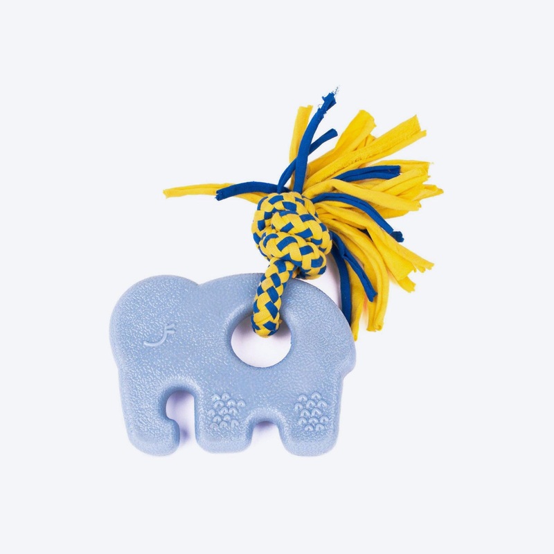 Zippy Paws Elliot The Elephant ZippyTuff Teether Chew Toy For Dog – Blue