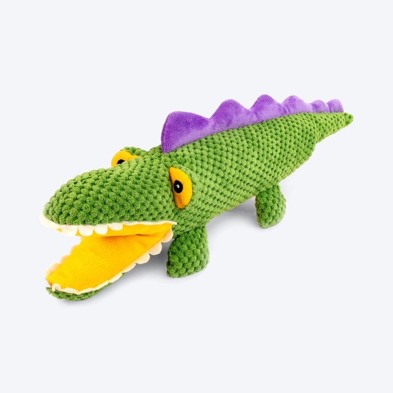 Barkbutler Aly The Gator Squeaky Plush Toy For Dog – Green