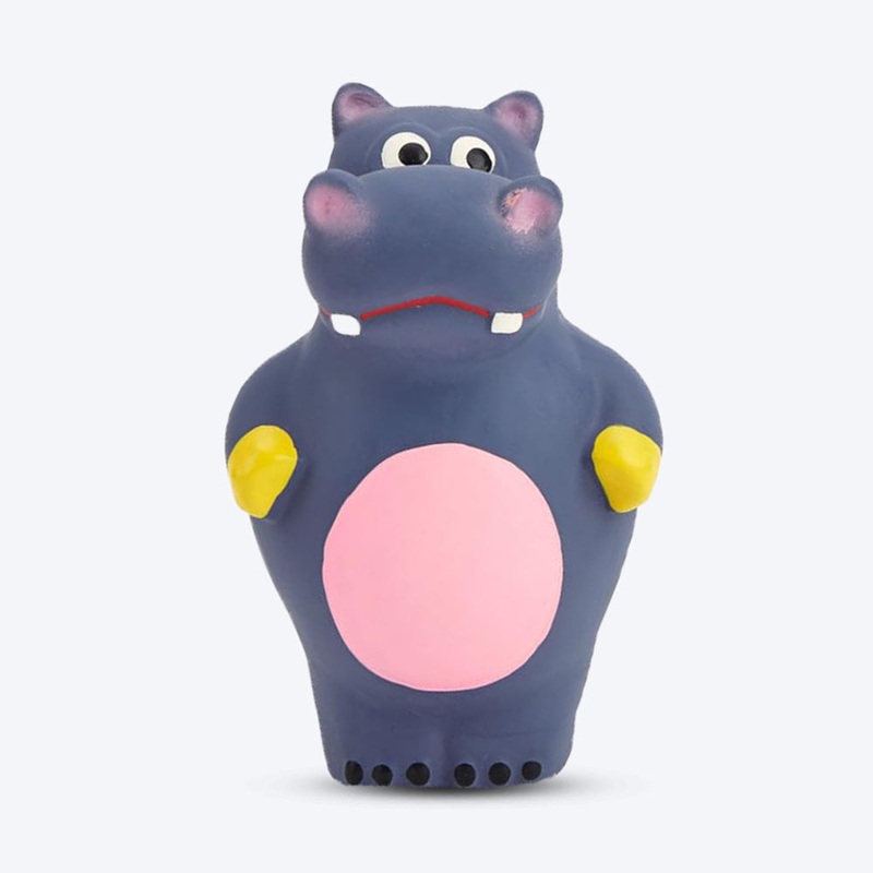 FOFOS Hippo Latex Squeaker Chew Toy For Dog – Blue & Pink