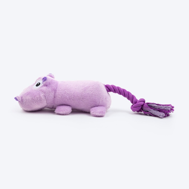 HUFT Hip Hip Hippo Squeaky Plush Toy For Dog – Lavender