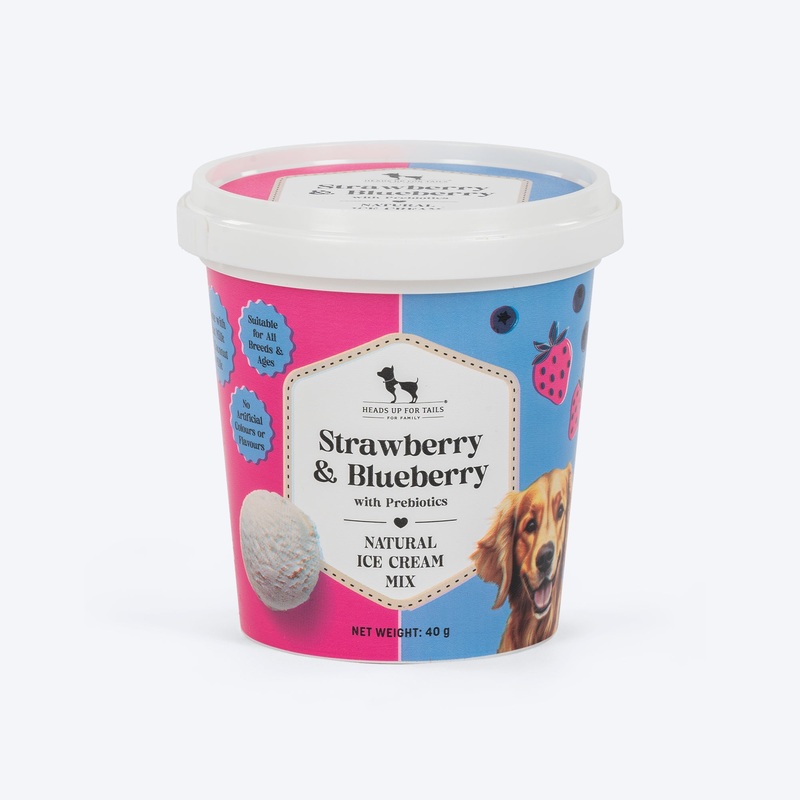 HUFT Ice Cream Strawberry & Blueberry With Prebiotics Mix Treat For Dog – 40 gm