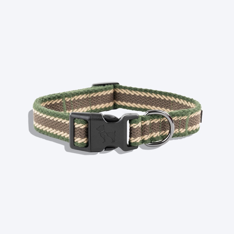 HUFT Olive Odyssey Dog Collar – Olive Green & Beige