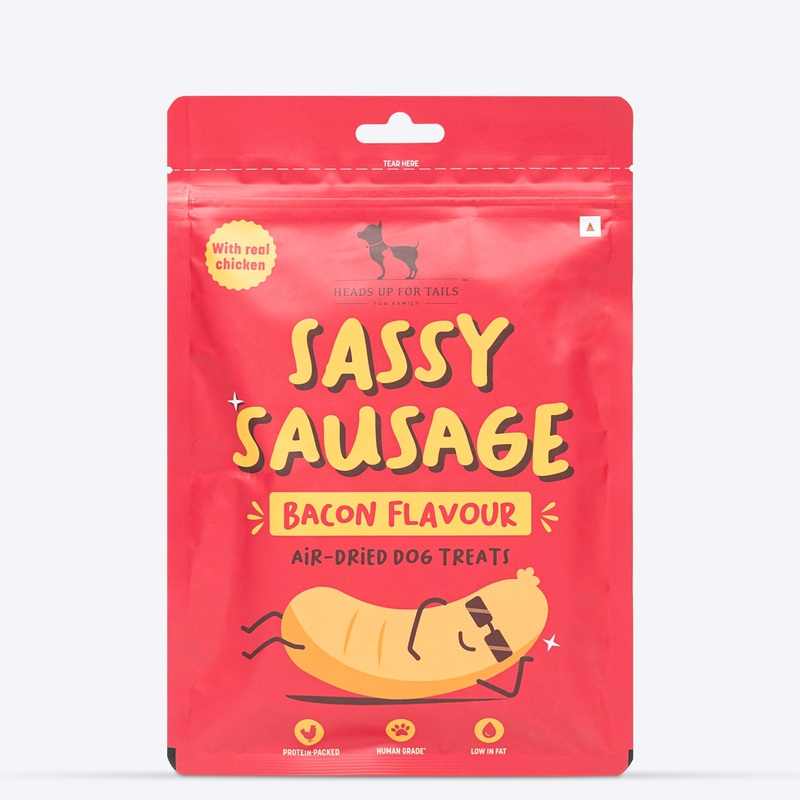 HUFT Sassy Sausage Bacon With Real Chicken Air-Dried Dog Treats – 100 g