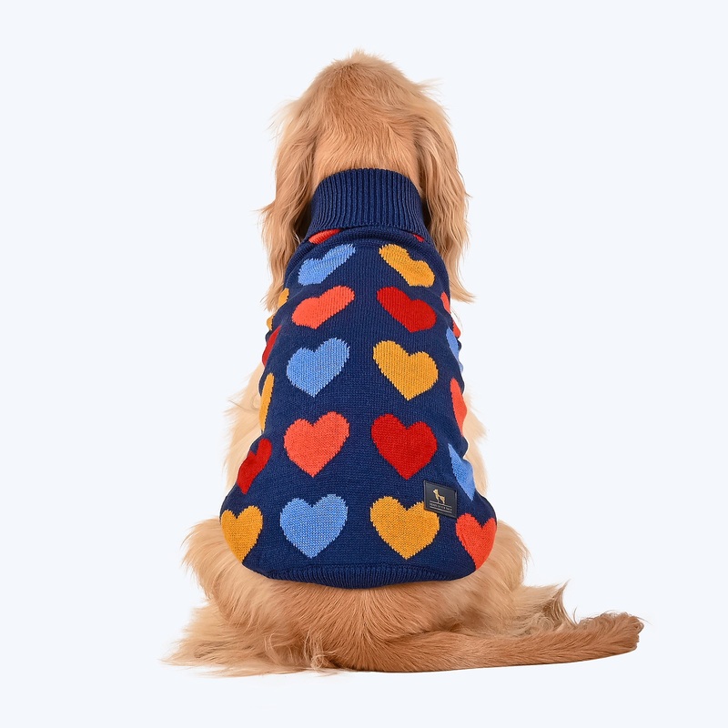HUFT Snowy Sweethearts Sweater For Dogs – Multicolour