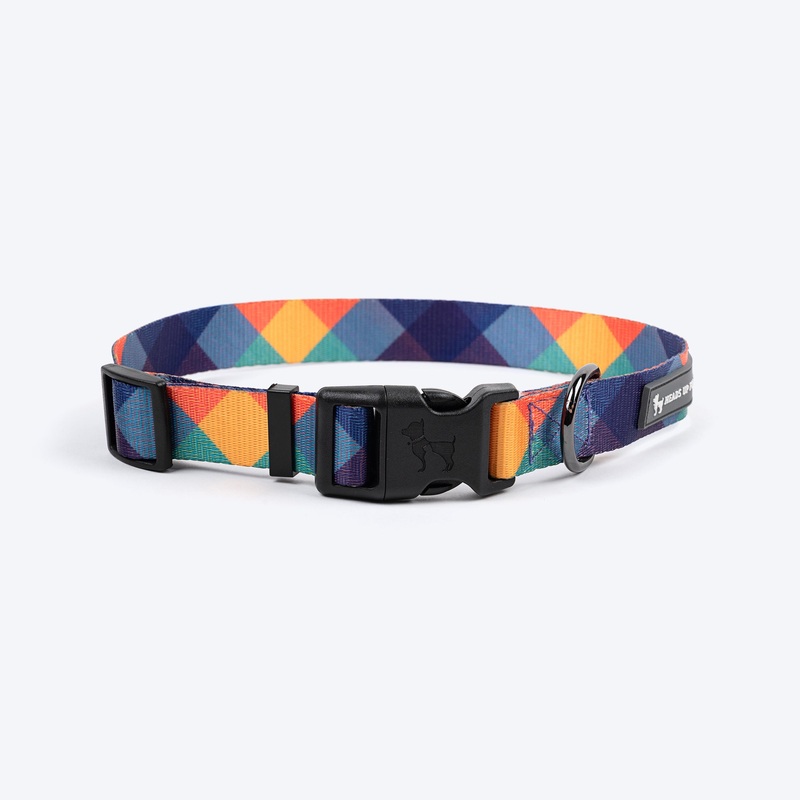 HUFT Technicolor Tartan Collar For Dog – Multicolor