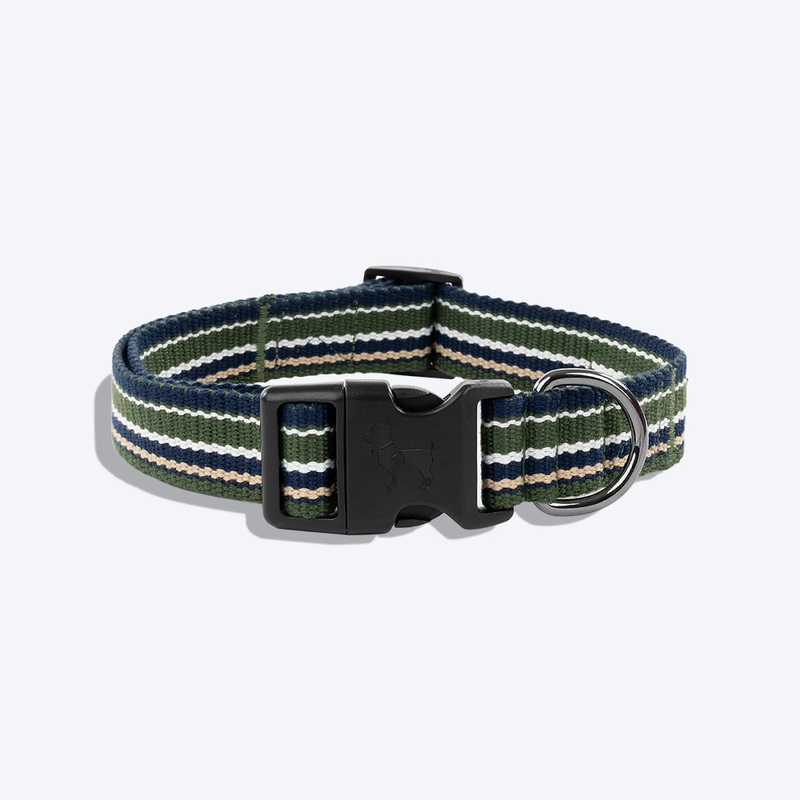 HUFT Vintage Dog Collar – Navy Blue & Green