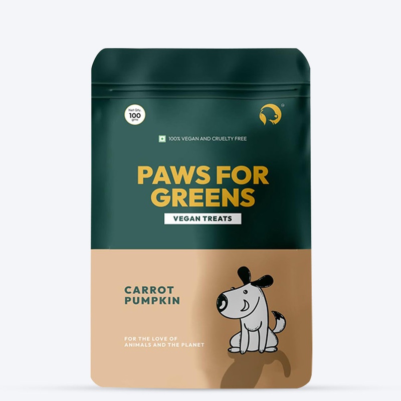 Paws For Greens Vegan Carrot & Pumpkin Treats For Dog – 100 gm