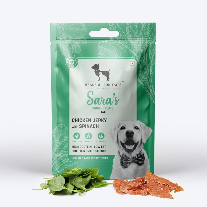 Sara’s Doggie Treats – Chicken Jerky with Spinach – 70 g
