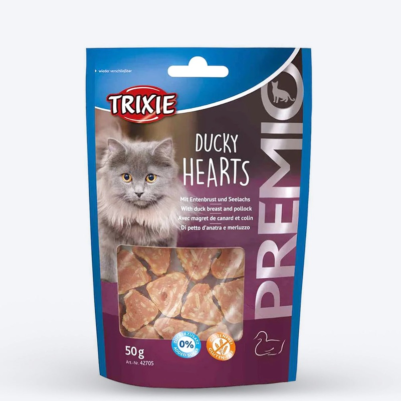 Trixie Premio Ducky Hearts Treat For Cat – 50 g