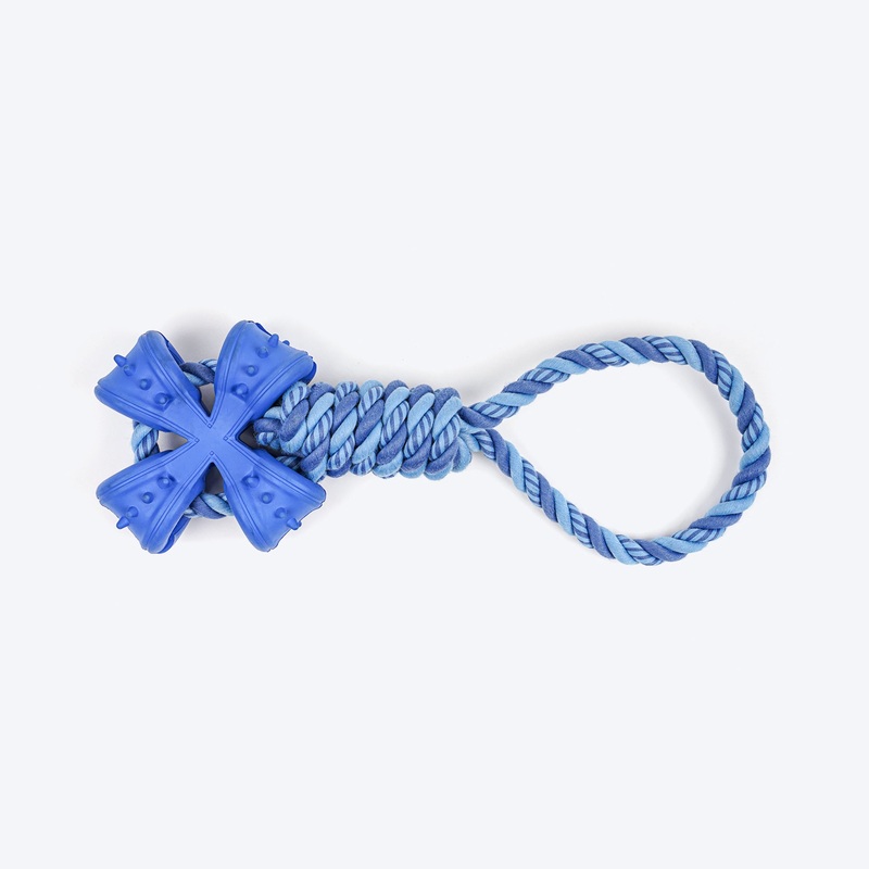 Dash Dog Power Tugger Rope Toy For Dog – Navy Blue & Turquoise