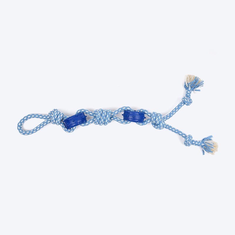 Dash Dog Tugger Trail Rope Toy For Dog – Blue & White