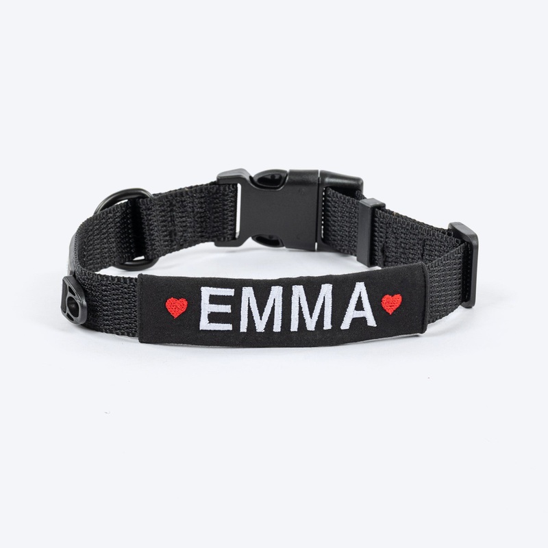 HUFT Classic Personalised Dog Collar – Coal Black
