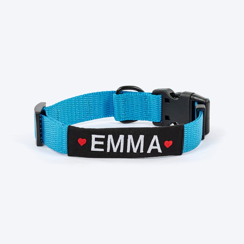 HUFT Classic Personalised Dog Collar – Ocean Blue