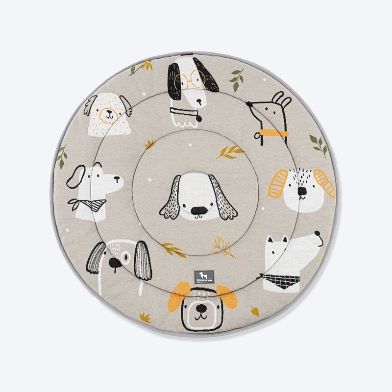 HUFT Doodle Den Round Mat For Dog & Cat – Grey