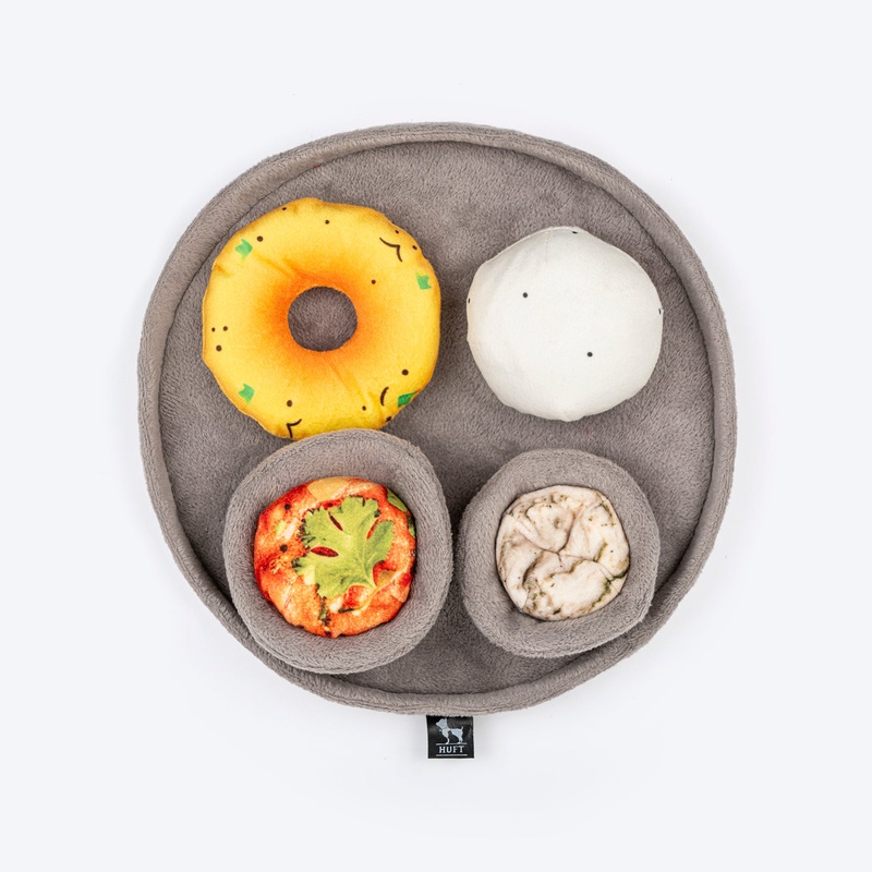 HUFT Naashta Noms Crinkly Dog Toy – Multicolor