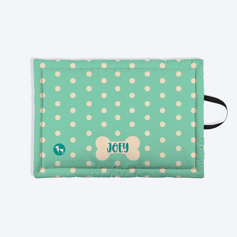 HUFT Personalised Minty Dots Mat For Dog & Cat – Turquoise