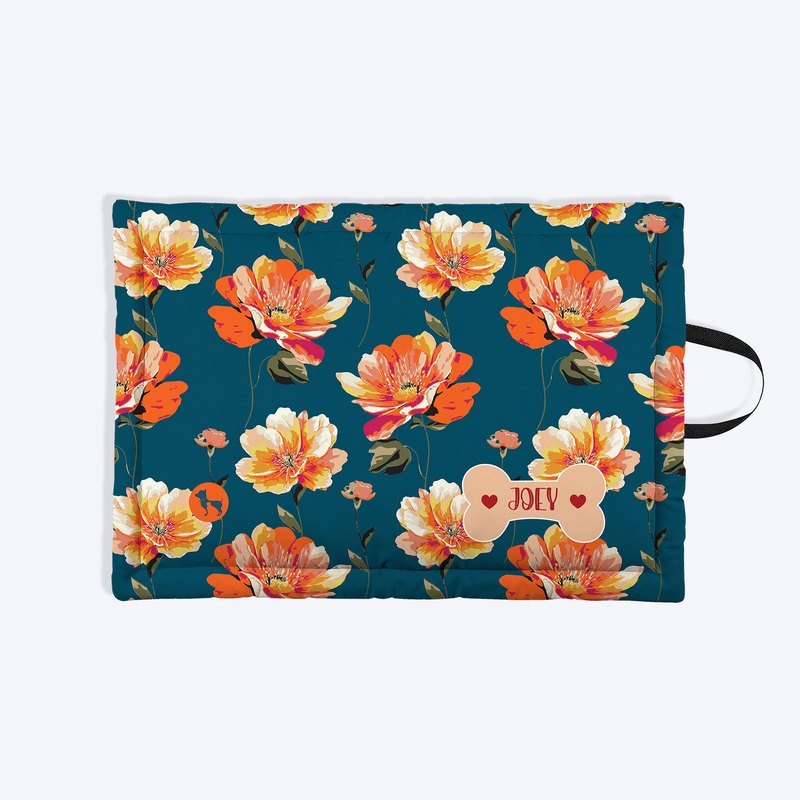 HUFT Personalised Sunset Bloom Mat For Dog & Cat – Navy Blue