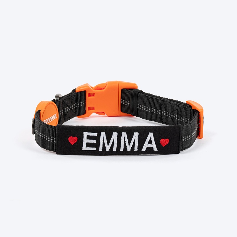 HUFT Xplorers Personalised Dog Collar – Black