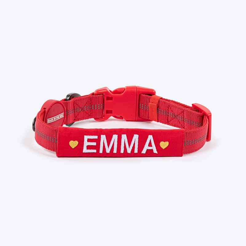 HUFT Xplorers Personalised Dog Collar – Red
