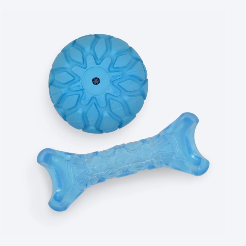 JOYSER Bone With Ball Chew Toy For Puppy – Blue – S