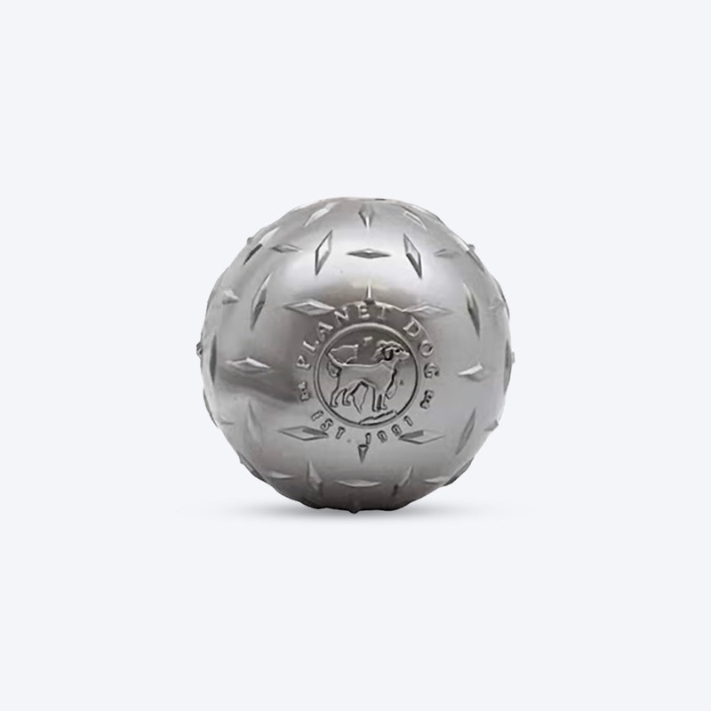 Petstages Orbee-Tuff Diamond Plate Treat Dispensing Ball Dog Toy – Grey