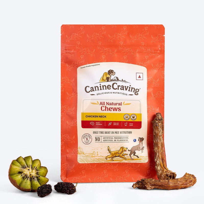 Canine Craving Dehydrated Chicken Neck Dog Treat – 70 gm
