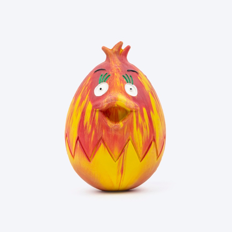 HUFT Baller Birdies Squeaky Chew Toy For Dog – Red & Yellow