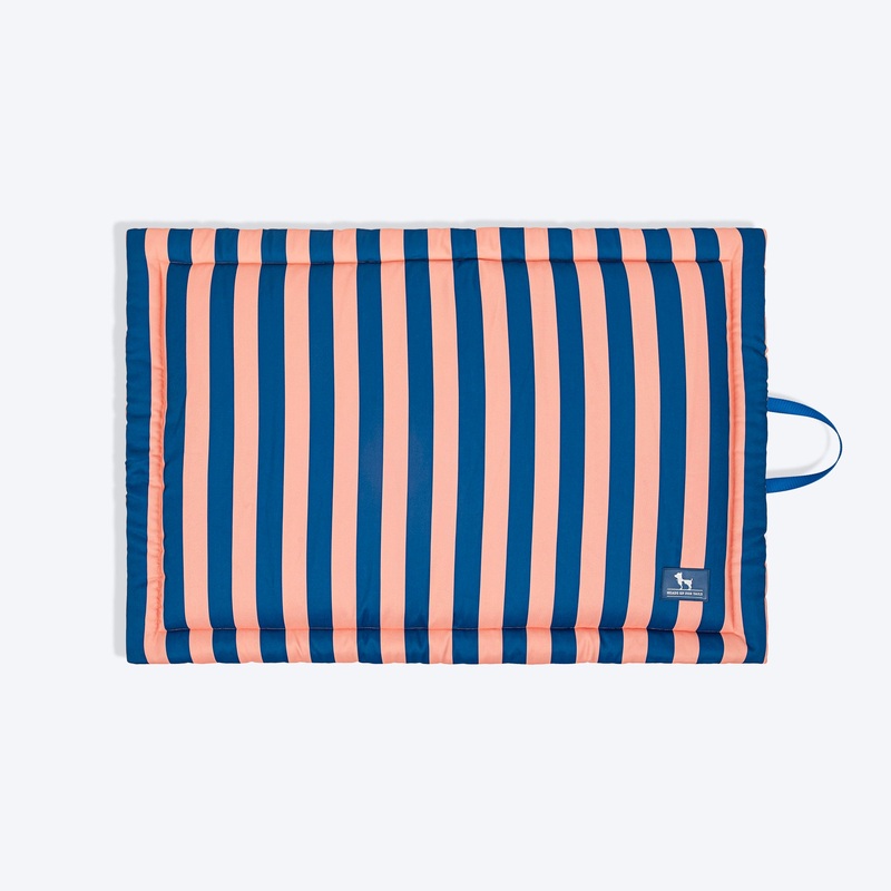 HUFT Happy Stripes Mat For Dog – Navy & Peach