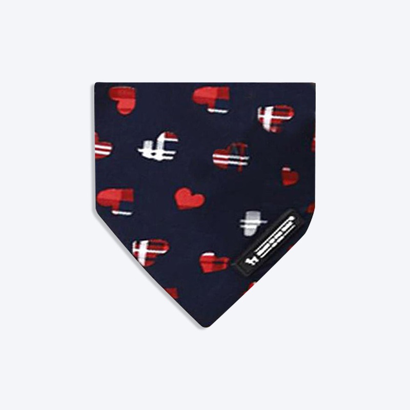 HUFT Navy Hearts Dog Bandana|S|M|L