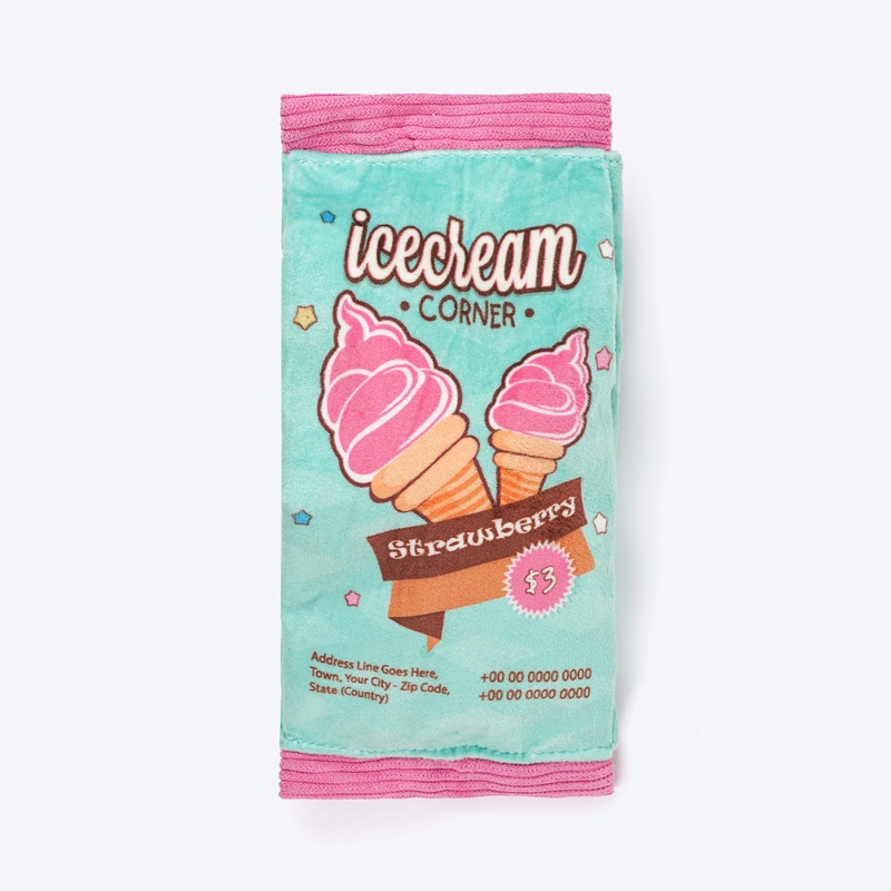 HUFT Pupscoop Crinkly Toy For Dog – Light Turquoise & Pink