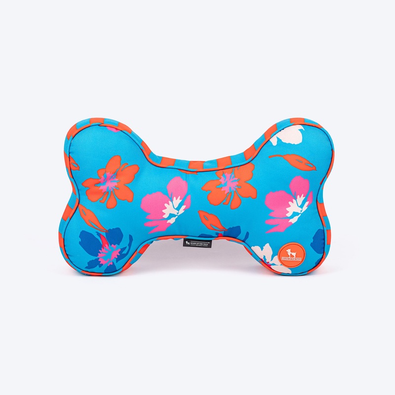HUFT Summer Bloom Dog Bone Cushion – Blue