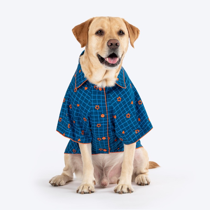 HUFT X Pinklay Hearts In Bloom Shirt For Dog – Blue & Orange