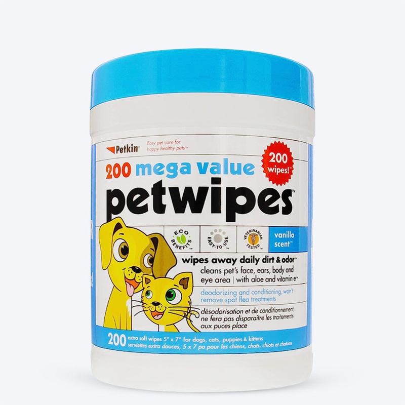Petkin Multi-Utility Wipes for Dog and Cats – 200 Wipes