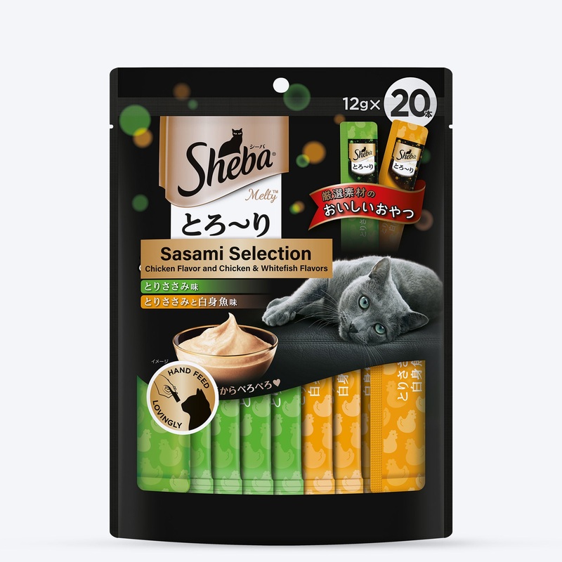 Sheba Melty Sasami Selection Chicken & Chicken & Whitefish Flavors Cat Treats – 240 gm (20 x 12gm)