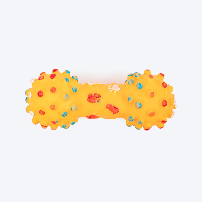 TLC Dumbbell Squeaky Toy For Dog – Yellow