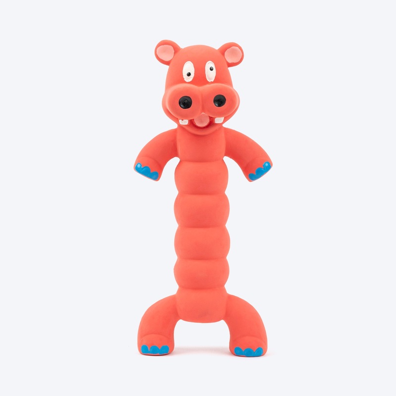 TLC Twisted Body Hippo Chew Toy For Dog – Orange