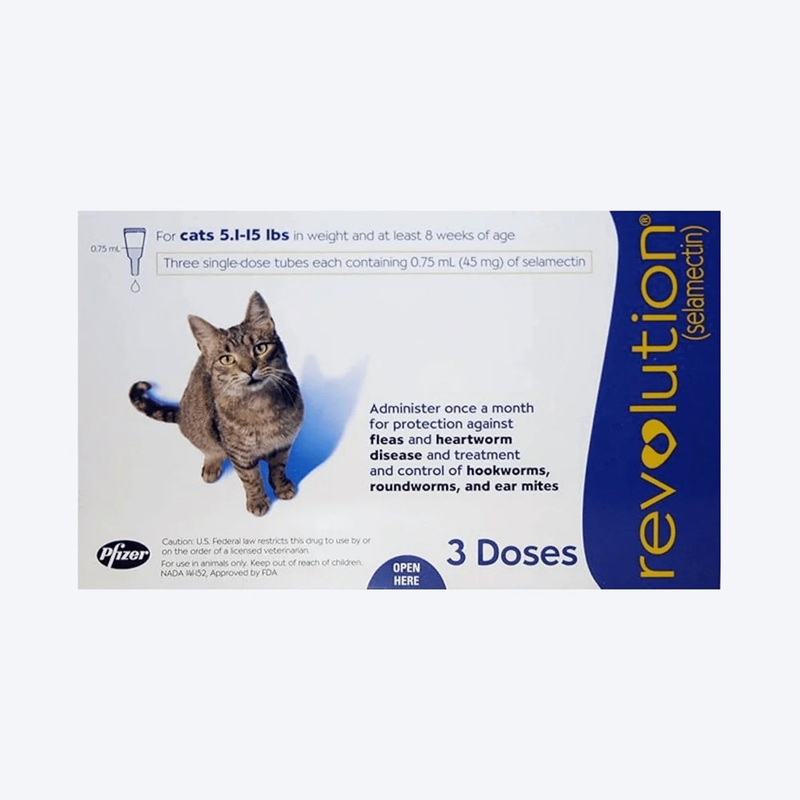 Zoetis Revolution Cat Flea & Tick Treatment  3 Doses (0.75ml each)