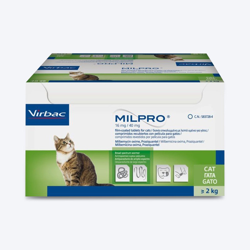 Virbac Milpro Dewormer Tablets For Cats 4-8 kg – 4 Tablets