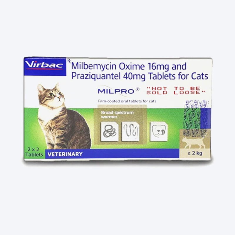 Virbac Milpro Dewormwer Tablets For Cats 1-2 kg – 4 Tablets
