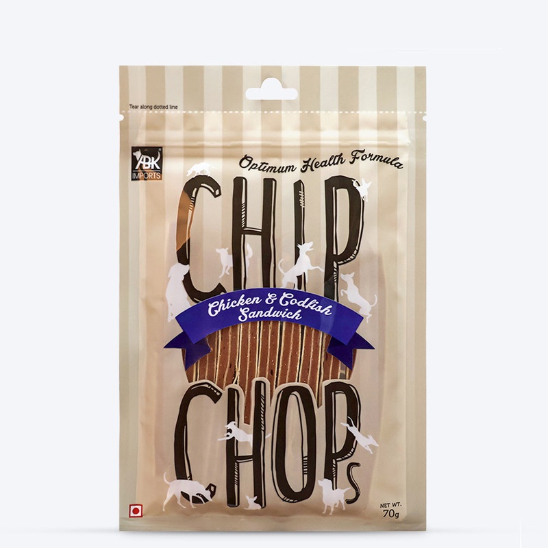 Chip Chops Dog Treats – Chicken & Codfish Sandwich