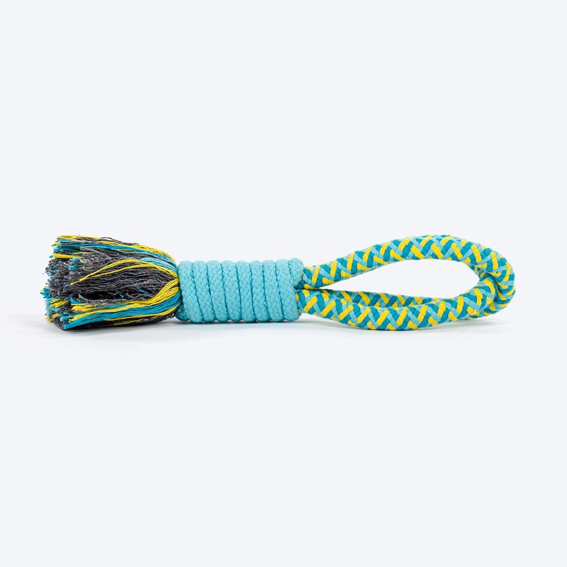 Dash Dog Toss ‘n Twirl Rope Toy For Dog – Blue & Yellow