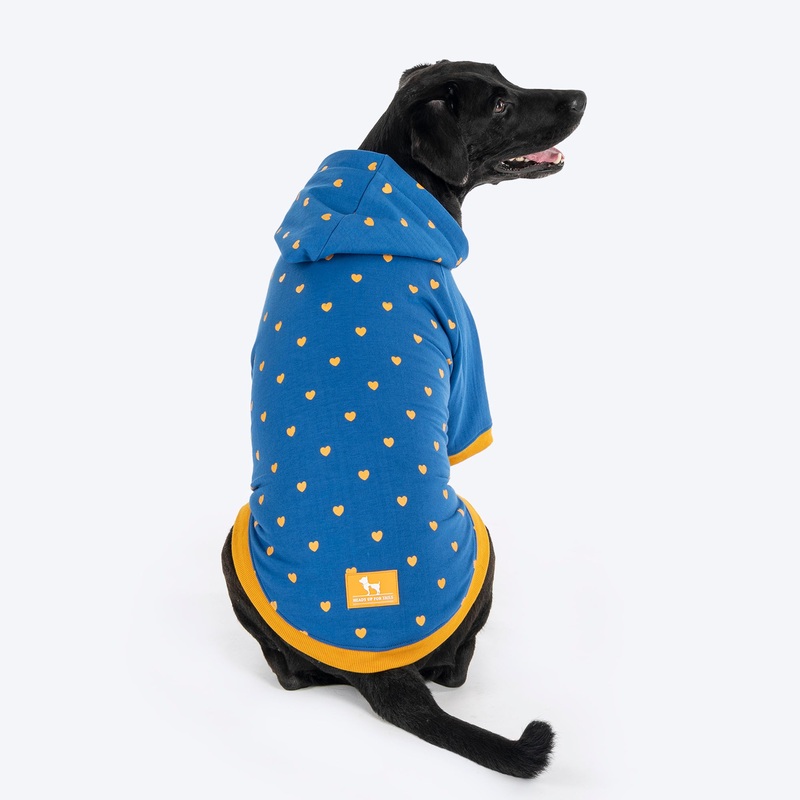 HUFT Honey Hearts Sweatshirt With Hood For Dog – Blue