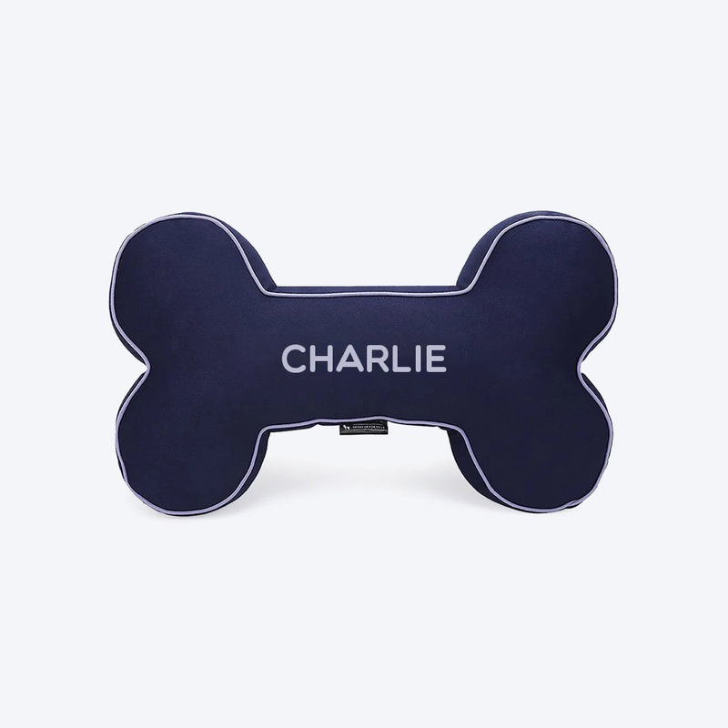 HUFT Personalised Bone Cushion- Navy