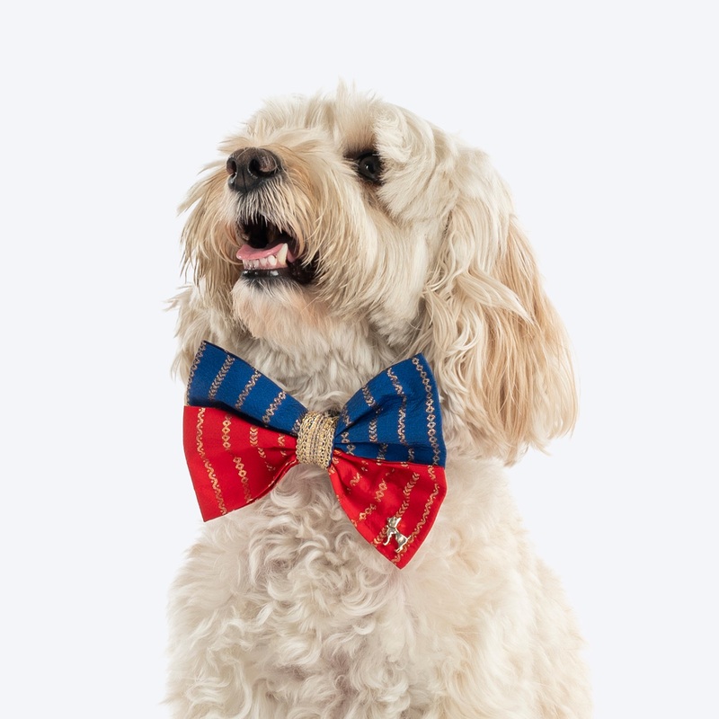 HUFT Royal Rang Bow Tie For Dog – Red & Blue