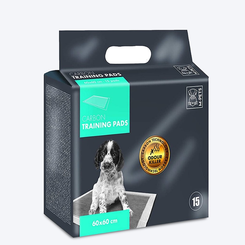 M-Pets Carbon Training Pads Pack of 15 – Grey (60 x 60 cm)