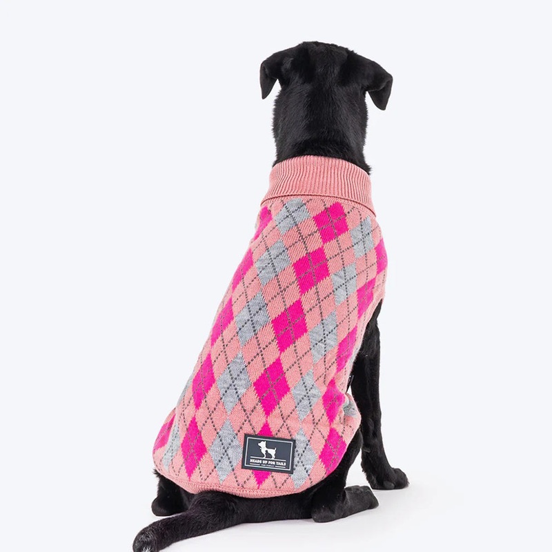 HUFT Argyle Dog Sweater – Pink